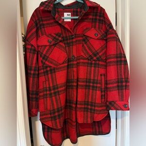 SO Red/Black Shacket - size Large. Excellent used condition!